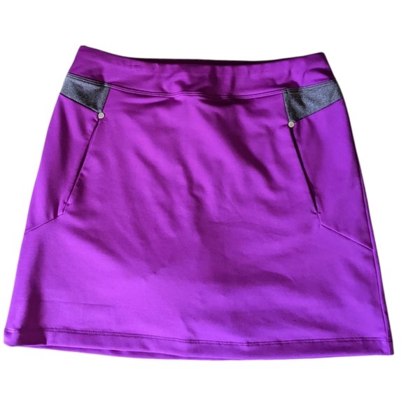 Pleated Skirts for Women, Solid Color Mini Skirt Skort A-line High Elastic Waist Womens Tennis Skirt, Purple, US 2XL, Purple